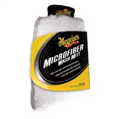 Meguiar's® extra thick Microfiber Wash Mitt is the ultimate choice for show car perfect finishes. The clear coat safe Microfiber lifts and traps dirt and grime for a brilliant, swirl-free finish.<br><ul><br> 	<li>Super-soft, totally lint-free</li><br> 	<li>Can be washed and re-used several times</li><br> 	<li>Clear coat safe microfiber lifts and traps dirt and grime for a brilliant, swirl-free finish</li><br> 	<li>Provides a gentle wash action</li><br></ul>