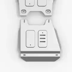 Med skliplate og understells-beskyttelse fra Rival 4x4 Accessories er du trygg på at undersiden av bilen er beskyttet mot det meste. Dette er det du trenger for å beskytte motor under bilen.<br><br>Elementene er laget av 6 mm tykke aluminiumsplater som er forsterket med utpressende vulker. I tillegg er det lufte- og drenerings hull så man får vekk uønsket skit som kan legge seg over platene etter turen uti terrenget.<br><br>Denne er del nummer 4 som beskytter transferkasse