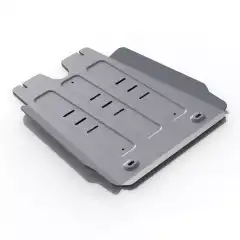 Med skliplate og understells-beskyttelse fra Rival 4×4 Accessories er du trygg på at undersiden av bilen er beskyttet mot det meste. Dette er det du trenger for å beskytte motor under bilen.<br><br>Elementene er laget av 6 mm tykke aluminiumsplater som er forsterket med utpressende vulker. I tillegg er det lufte- og drenerings hull så man får vekk uønsket skit som kan legge seg over platene etter turen uti terrenget.<br><br>Denne er del nummer 2 som beskytter girkasse
