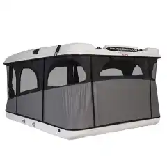 Explorer teltet har det populære designet til Evasion, men har i tillegg integrert lagringsbrett i taket, med seks festepunkter for å sikre lasten. Bagasjesgrind på toppen av teltet lar deg oppbevare større gjenstander som campingstoler eller bord på toppen av teltet i stedet for inne i bilen.